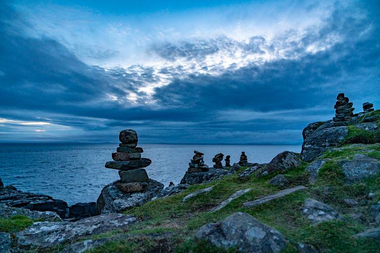 Cairns at Neist Point Lighthouse